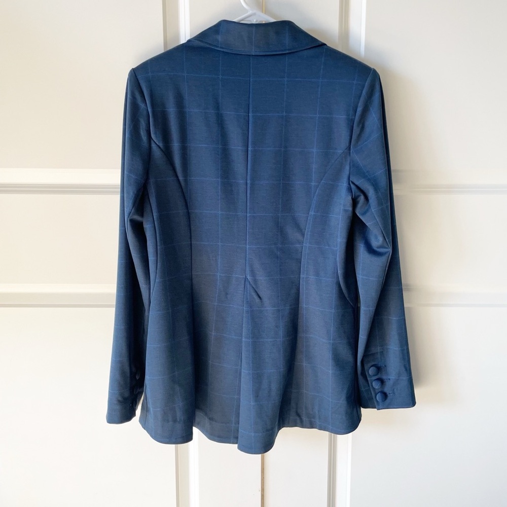 CAbi Sunset Kiss Windowpane Plaid Blue Blazer 5475 Size 8 - Picture 13 of 14